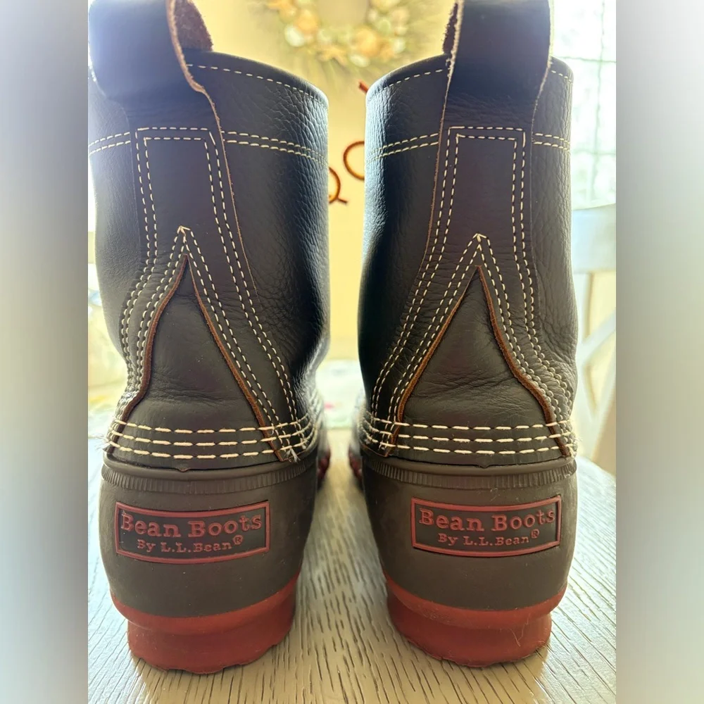 LL Bean Men’s Classic Waterproof Duck Boots in Dark Brown with Red Sole - Picture 3 of 4